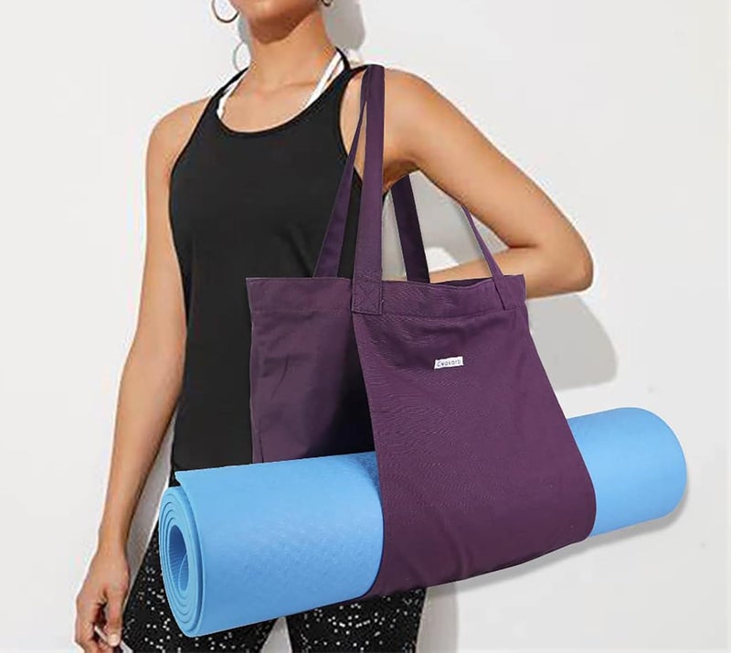 Cwokarb Yoga Bags for Women with Yoga Mats Bags Carrier Carryall Canvas Tote for Pilates Shoulder for Travel Office Beach Workout - Image 3